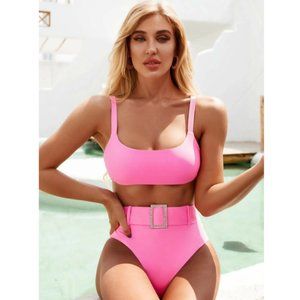 Buckle Detail High Waisted Bikini NWT